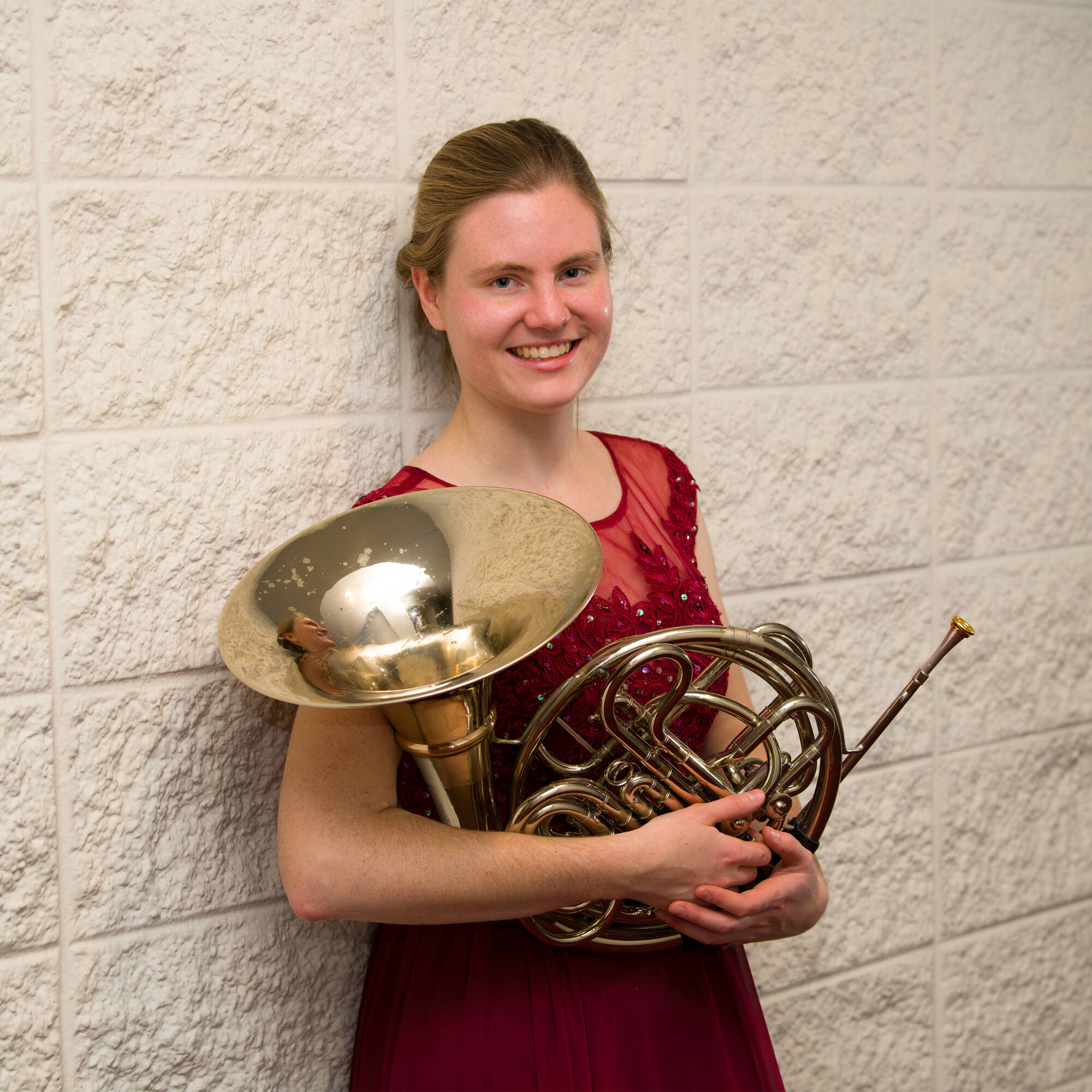 rebecca salo holding horn